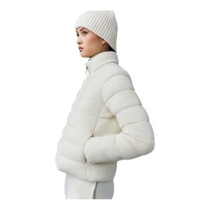 Mackage Women's Off-White Puffer Cashmere Wool Jacket